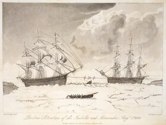 Gefährliche Situation der Isabella und Alexander, 7. August 1818, Illustration aus 